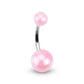 Bauchnabelpiercing PERL-Effekt ACRYL-Kugeln 8mm 1,6mm 10mm Nabelpiercing Chirurgenstahl Bananabell Silber viele Farben