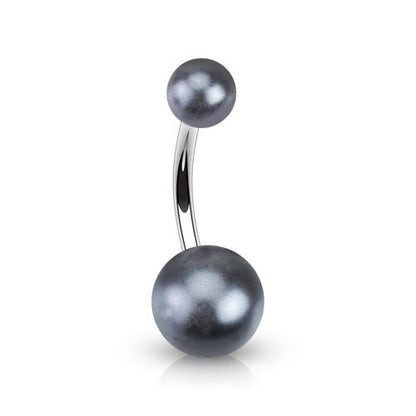 Bauchnabelpiercing PERL-Effekt ACRYL-Kugeln 8mm 1,6mm 10mm Nabelpiercing Chirurgenstahl Bananabell Silber viele Farben