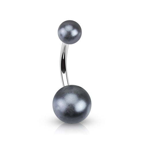 Bauchnabelpiercing PERL-Effekt ACRYL-Kugeln 8mm 1,6mm 10mm Nabelpiercing Chirurgenstahl Bananabell Silber viele Farben