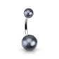 Bauchnabelpiercing PERL-Effekt ACRYL-Kugeln 8mm 1,6mm 10mm Nabelpiercing Chirurgenstahl Bananabell Silber viele Farben
