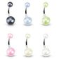 Bauchnabelpiercing PERL-Effekt ACRYL-Kugeln 8mm 1,6mm 10mm Nabelpiercing Chirurgenstahl Bananabell Silber viele Farben