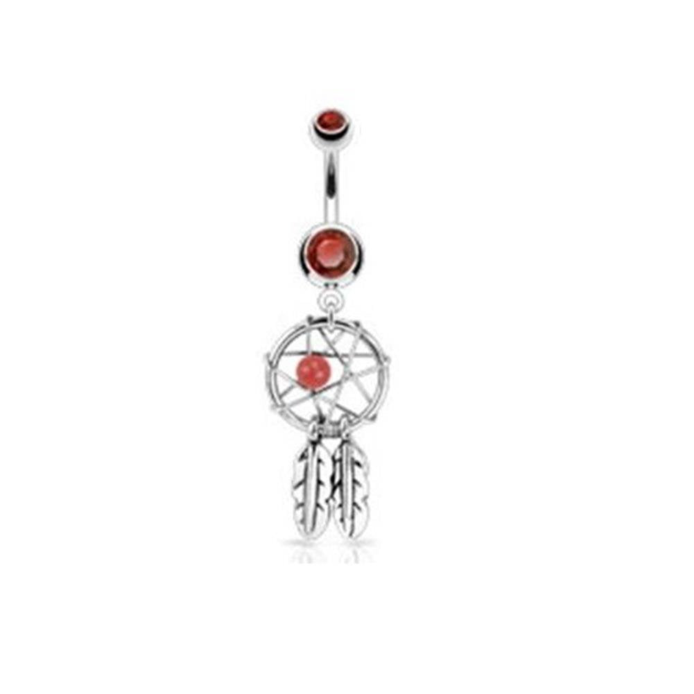 Bauchnabelpiercing 1,6mm 10mm Traumfänger Anhänger Nabelpiercing Chirurgenstahl Bananabell Zirkonia Silber viele Farben