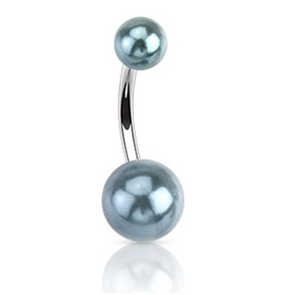 Bauchnabelpiercing 1,6mm 10mm Perle Kristall Halb-edelstein Nabelpiercing Edelstahl Chirurgenstahl Bananabell Zirkonia