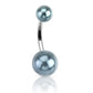 Bauchnabelpiercing 1,6mm 10mm Perle Kristall Halb-edelstein Nabelpiercing Edelstahl Chirurgenstahl Bananabell Zirkonia