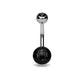 Bauchnabelpiercing Grosse Glitzer-Kugel Stab 1,6mm 10mm Nabelpiercing Edelstahl Chirurgenstahl Bananabell Zirkonia viele Farben