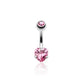 Bauchnabelpiercing Herz Zirkonia 7 x 8,5mm Nabelpiercing 1,6mm 10mm Chirurgenstahl Bananabell Clear Pink Aqua Rot Lila