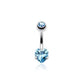Bauchnabelpiercing Herz Zirkonia 7 x 8,5mm Nabelpiercing 1,6mm 10mm Chirurgenstahl Bananabell Clear Pink Aqua Rot Lila