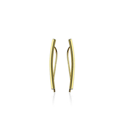 1 Paar Ohrklemmen gebogener BALKEN 23 x 2mm Set Ohrringe Ohrclip Ohrstecker Chirurgenstahl Silber Gold Roségold