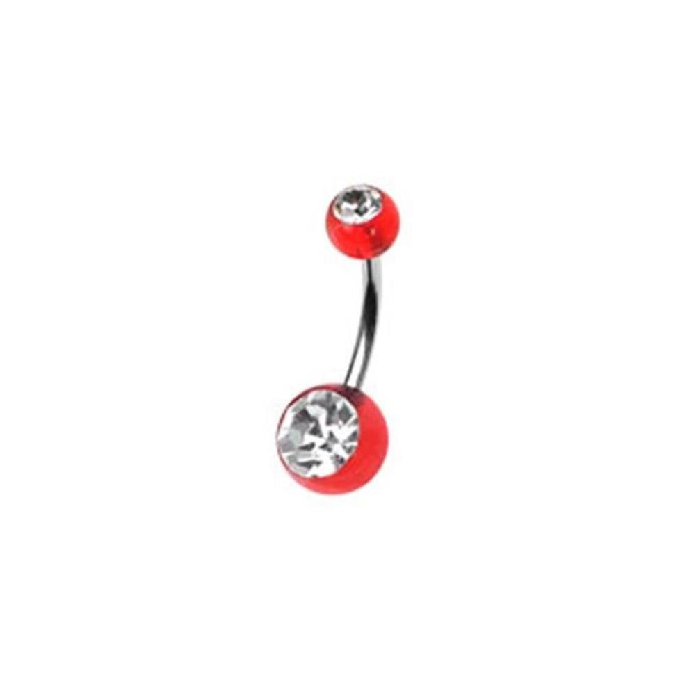 Bauchnabelpiercing 1,6mm 11mm Nabelpiercing Chirurgenstahl Bananabell Acryl-Ball Zirkonia Silber