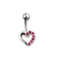 Bauchnabelpiercing 1,6mm 10mm Herz Nabelpiercing Edelstahl Chirurgenstahl Bananabell Zirkonia Silber Gold 14 Karat