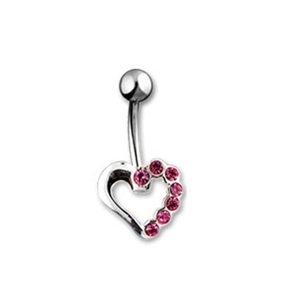 Bauchnabelpiercing 1,6mm 10mm Herz Nabelpiercing Edelstahl Chirurgenstahl Bananabell Zirkonia Silber Gold 14 Karat