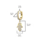 1 Paar Damen Creolen Ohrhänger Anhänger Hamsa-Hand Pavé Zirkonia Clear Ohrringe Ohrstecker Silber Gold