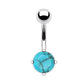 Bauchnabelpiercing 1,6mm 10mm Perle Kristall Halb-edelstein Nabelpiercing Edelstahl Chirurgenstahl Bananabell Zirkonia