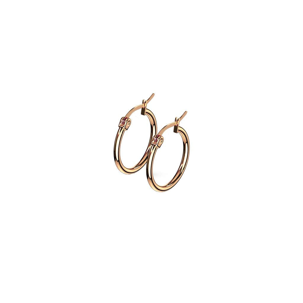 1 Paar Damen CREOLEN Ohrringe Ohrstecker Chirurgenstahl Roségold 10 15 20 25 30 35 40 45 50 55 60 65 70 75 mm