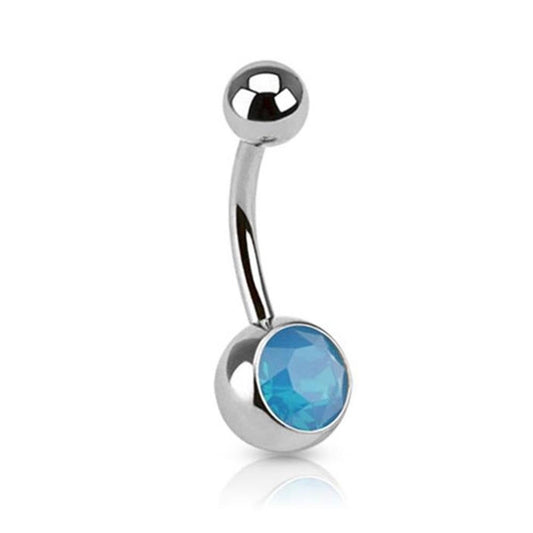Bauchnabelpiercing 1,6mm 10mm Perle Kristall Halb-edelstein Nabelpiercing Edelstahl Chirurgenstahl Bananabell Zirkonia