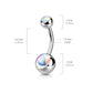 Bauchnabelpiercing Doppel-Kugel Irisierender Stein Nabelpiercing Chirurgenstahl Bananabell viele Farben Stab 1,6/10mm