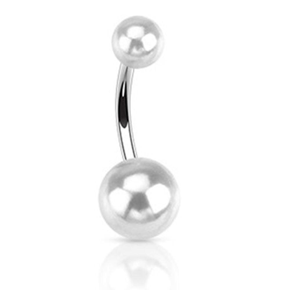 Bauchnabelpiercing 1,6mm 10mm Perle Kristall Halb-edelstein Nabelpiercing Edelstahl Chirurgenstahl Bananabell Zirkonia