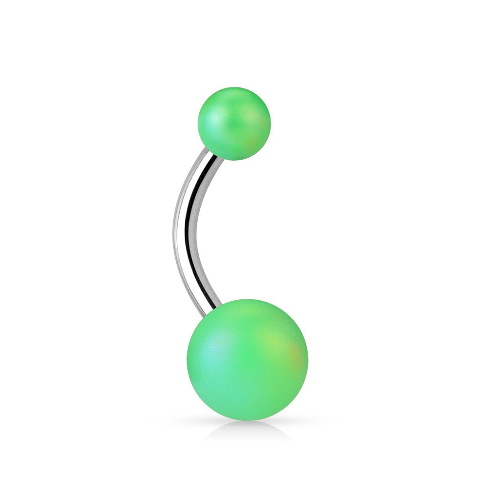 Bauchnabelpiercing Matter PERL-Effekt 1,6mm 10mm Nabelpiercing Chirurgenstahl Bananabell Acryl Silber viele Farben