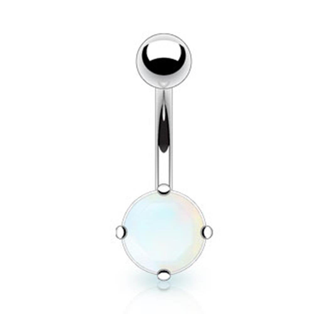 Bauchnabelpiercing 1,6mm 10mm Perle Kristall Halb-edelstein Nabelpiercing Edelstahl Chirurgenstahl Bananabell Zirkonia