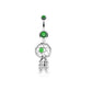 Bauchnabelpiercing 1,6mm 10mm Traumfänger Anhänger Nabelpiercing Chirurgenstahl Bananabell Zirkonia Silber viele Farben