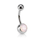 Bauchnabelpiercing 1,6mm 10mm Perle Kristall Halb-edelstein Nabelpiercing Edelstahl Chirurgenstahl Bananabell Zirkonia