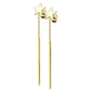 1 Paar Damen Ohrstecker Stern Ohrringe Stab-Anhänger Ohrhänger Silber Gold Schwarz Roségold