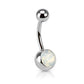 Bauchnabelpiercing 1,6mm 10mm Perle Kristall Halb-edelstein Nabelpiercing Edelstahl Chirurgenstahl Bananabell Zirkonia