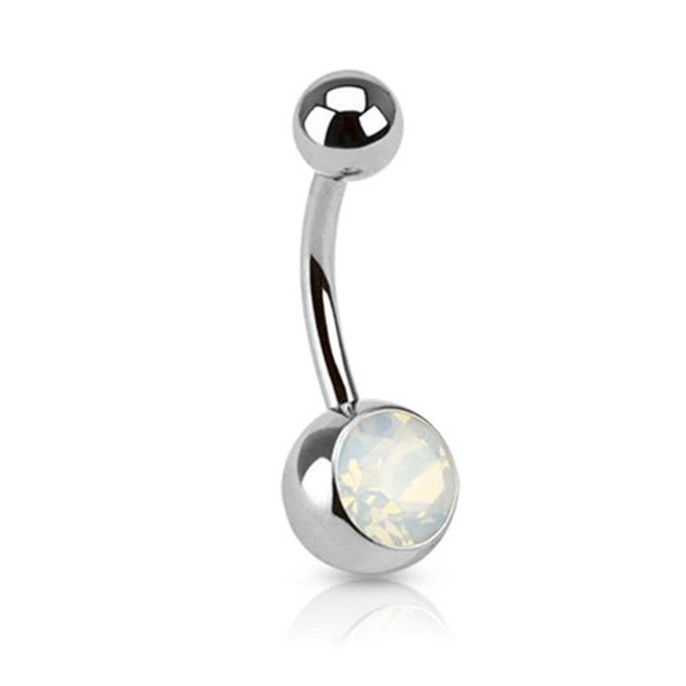 Bauchnabelpiercing 1,6mm 10mm Perle Kristall Halb-edelstein Nabelpiercing Edelstahl Chirurgenstahl Bananabell Zirkonia