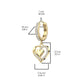 1 Paar Damen Creolen Ohrhänger Anhänger Herzen Pavé Zirkonia Clear Ohrringe Ohrstecker Silber Gold