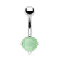 Bauchnabelpiercing 1,6mm 10mm Perle Kristall Halb-edelstein Nabelpiercing Edelstahl Chirurgenstahl Bananabell Zirkonia