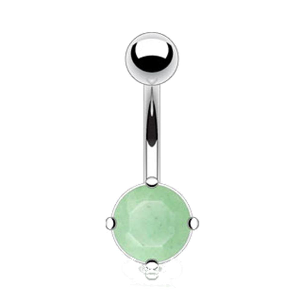 Bauchnabelpiercing 1,6mm 10mm Perle Kristall Halb-edelstein Nabelpiercing Edelstahl Chirurgenstahl Bananabell Zirkonia