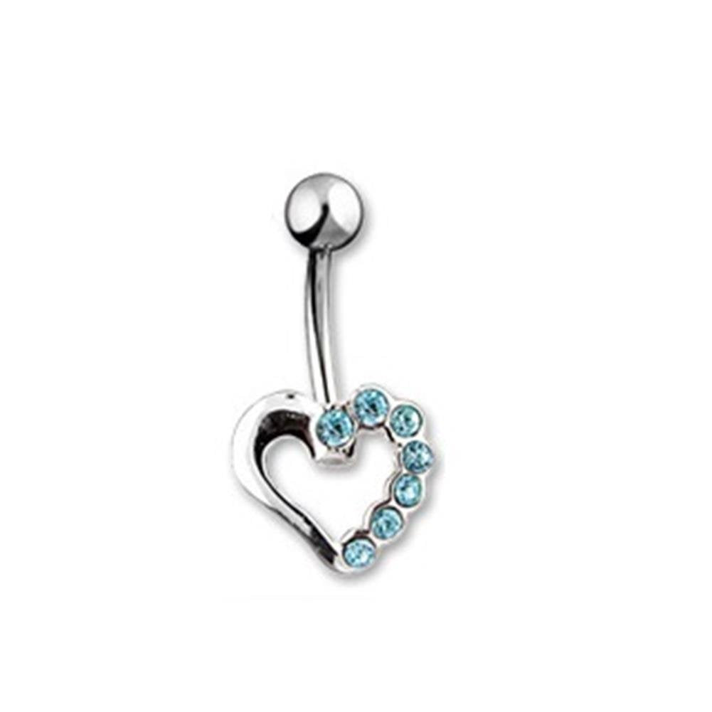 Bauchnabelpiercing 1,6mm 10mm Herz Nabelpiercing Edelstahl Chirurgenstahl Bananabell Zirkonia Silber Gold 14 Karat