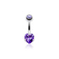 Bauchnabelpiercing Herz Zirkonia 7 x 8,5mm Nabelpiercing 1,6mm 10mm Chirurgenstahl Bananabell Clear Pink Aqua Rot Lila