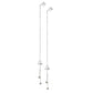 1 Paar Damen Durchzieher Ohrringe Doppel-Zirkonia Doppel-Kette Ohr-hänger e Ohrstecker Silber Clear