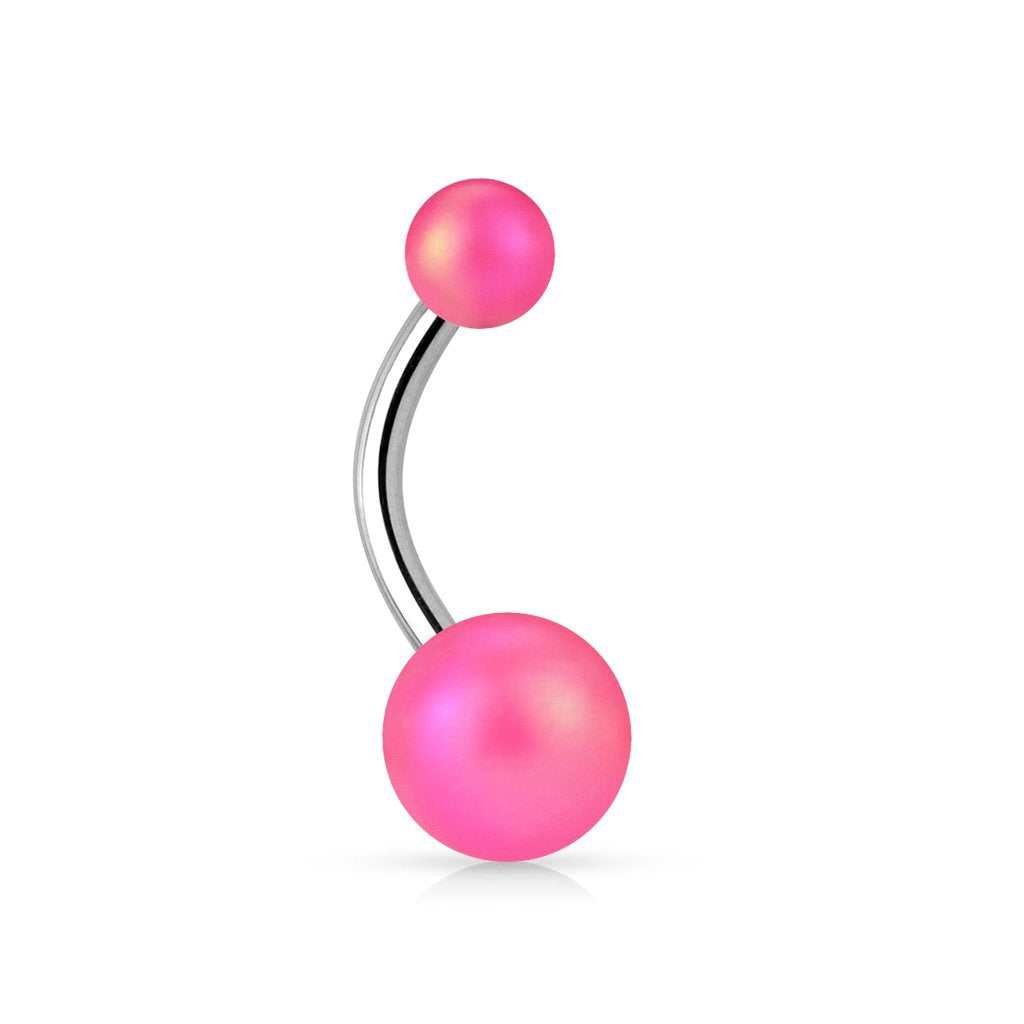 Bauchnabelpiercing Matter PERL-Effekt 1,6mm 10mm Nabelpiercing Chirurgenstahl Bananabell Acryl Silber viele Farben