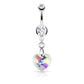 Bauchnabelpiercing 1,6mm 10mm Anhänger Herz Nabelpiercing Edelstahl Chirurgenstahl Bananabell Zirkonia Pink Clear Aurora