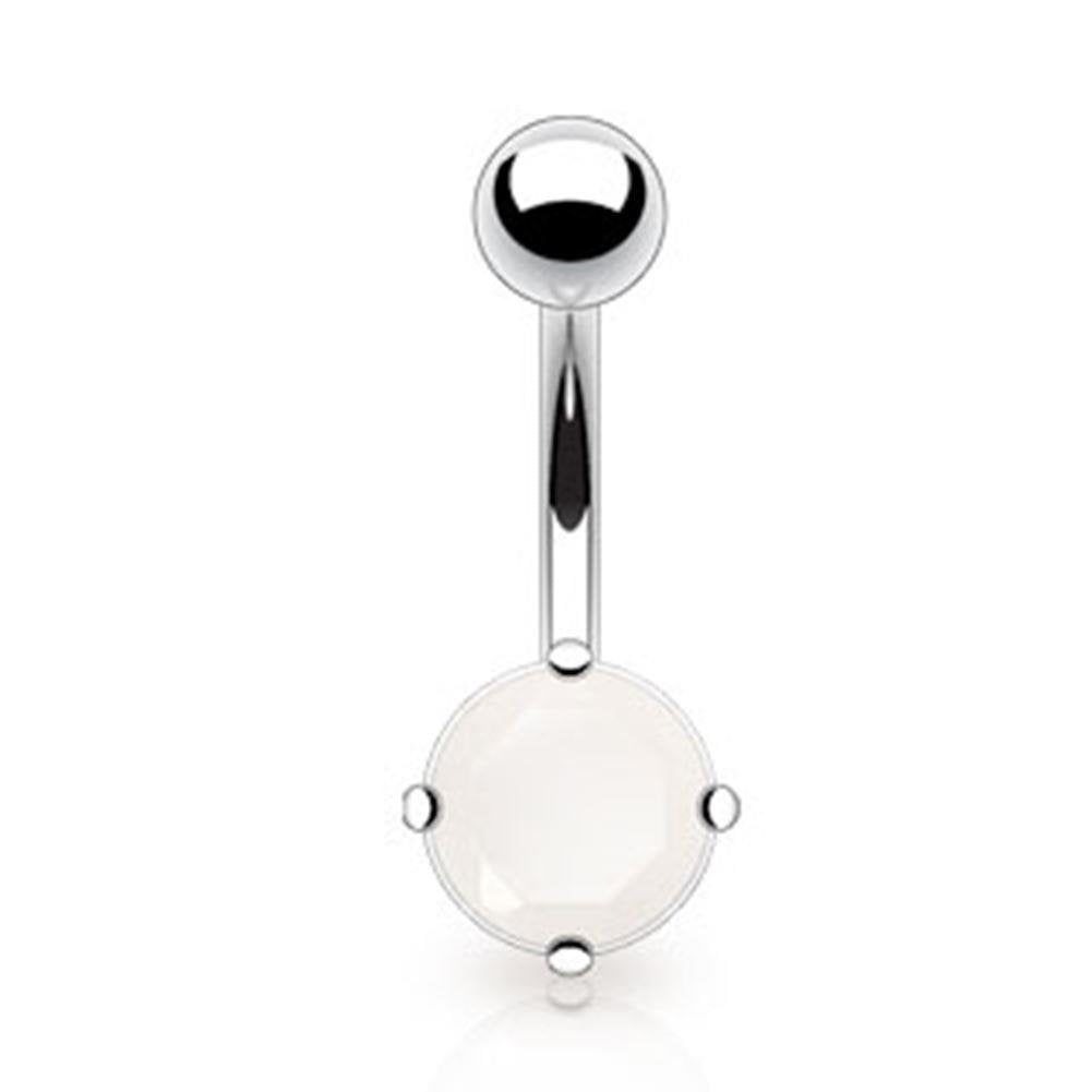 Bauchnabelpiercing 1,6mm 10mm Perle Kristall Halb-edelstein Nabelpiercing Edelstahl Chirurgenstahl Bananabell Zirkonia