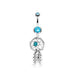 Bauchnabelpiercing 1,6mm 10mm Traumfänger Anhänger Nabelpiercing Chirurgenstahl Bananabell Zirkonia Silber viele Farben