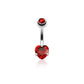 Bauchnabelpiercing Herz Zirkonia 7 x 8,5mm Nabelpiercing 1,6mm 10mm Chirurgenstahl Bananabell Clear Pink Aqua Rot Lila