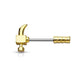 Brustwarzenpiercing Hammer Brustpiercing Intimpiercing Nippelpiercing Chirurgenstahl Gold Schwarz Silber Stab 1,6/12mm