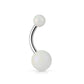 Bauchnabelpiercing Matter PERL-Effekt 1,6mm 10mm Nabelpiercing Chirurgenstahl Bananabell Acryl Silber viele Farben