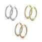 1 Paar Damen Creolen Ohrringe 5mm breit Ohrstecker Gold Roségold Silber