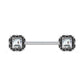Brustwarzenpiercing Vintage Zirkonia-Quadrat Brustpiercing Nippelpiercing Chirurgenstahl viele Farben Stab 1,6/14mm
