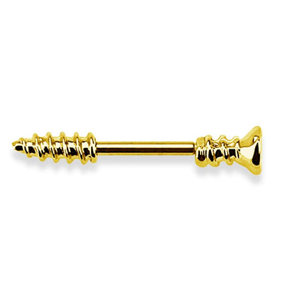 Schraube Brustwarzenpiercing Intimpiercing Brustpiercing Nippelpiercing Edelstahl HÄMATIT Gold Silber 1,6mm 11mm