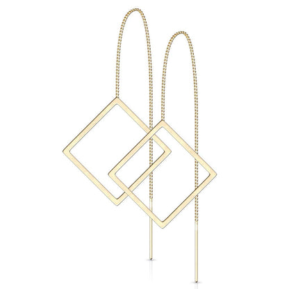 1 Paar Damen Ohrring Durchzieher Anhänger Offener Diamant Ohrringe Ohrstecker Chirurgenstahl Silber Gold Roségold