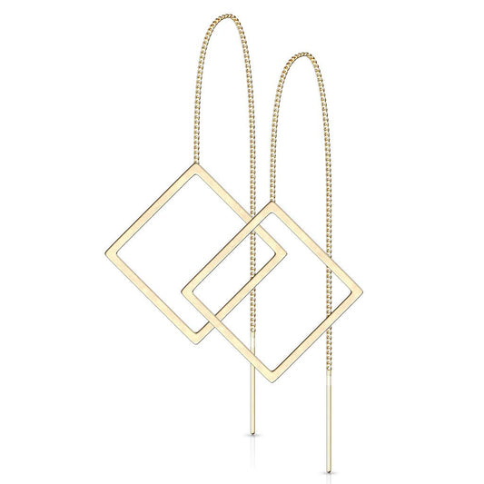 1 Paar Damen Ohrring Durchzieher Anhänger Offener Diamant Ohrringe Ohrstecker Chirurgenstahl Silber Gold Roségold