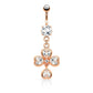 Bauchnabelpiercing Vintage Opal 1,6mm 10mm Nabelpiercing Chirurgenstahl Bananabell Zirkonia Silber Gold Aurora Borealis