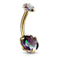 Bauchnabelpiercing 2 Regenbogen-Effekt Zirkonia Rund 8mm Nabelpiercing Chirurgenstahl Bananabell viele Farben Stab 1,6/10mm