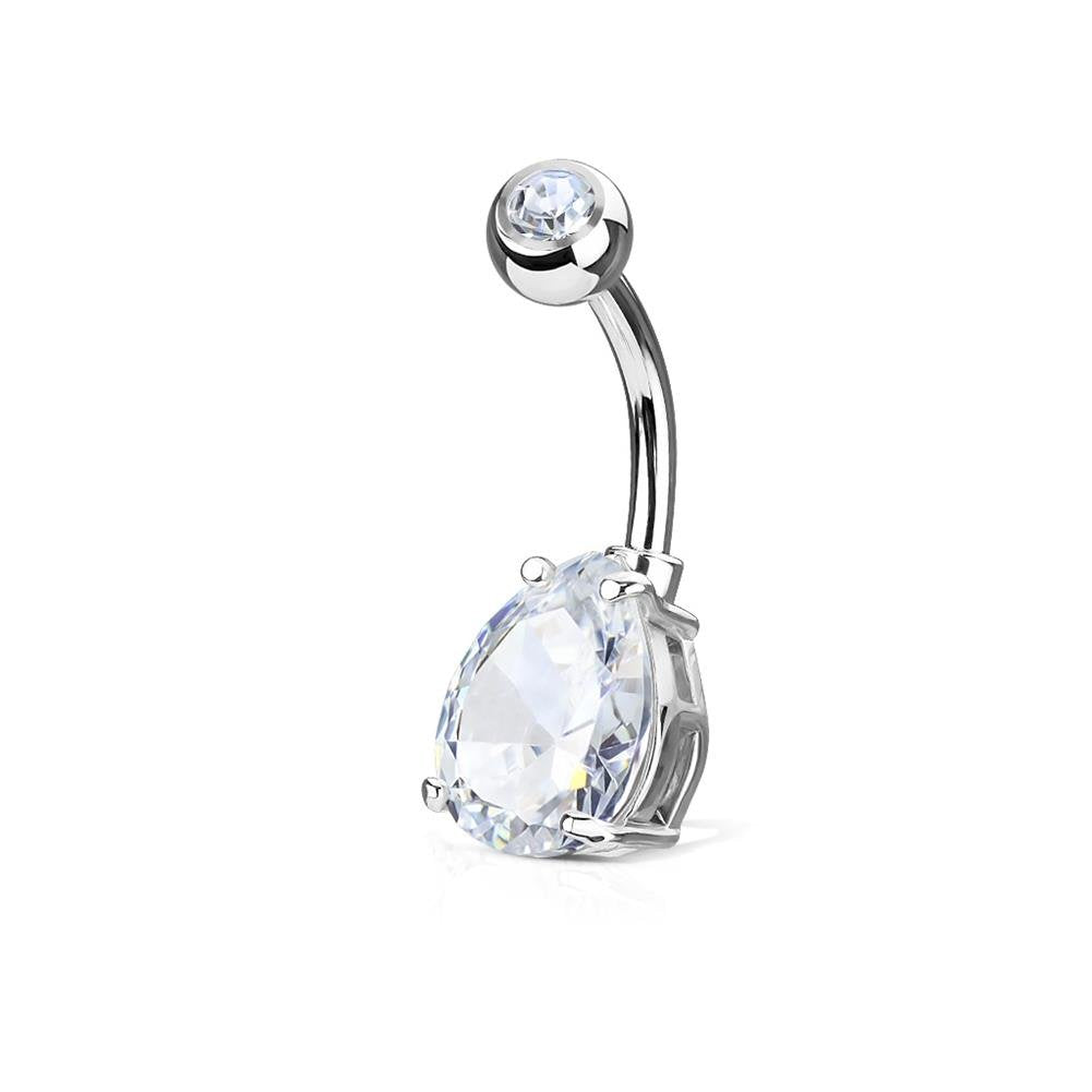 Bauchnabelpiercing 1,6mm 10mm Träne 7mm Nabelpiercing Edelstahl Chirurgenstahl Bananabell Zirkonia Gold Silber Roségold