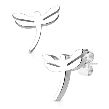 1 Paar Ohrringe Set Ohrstecker Edelstahl Chirurgenstahl Drachen Dragonfly gold silber